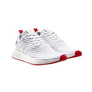 Adidas NMD R2 White Red Size 10.5 Reflective Laces